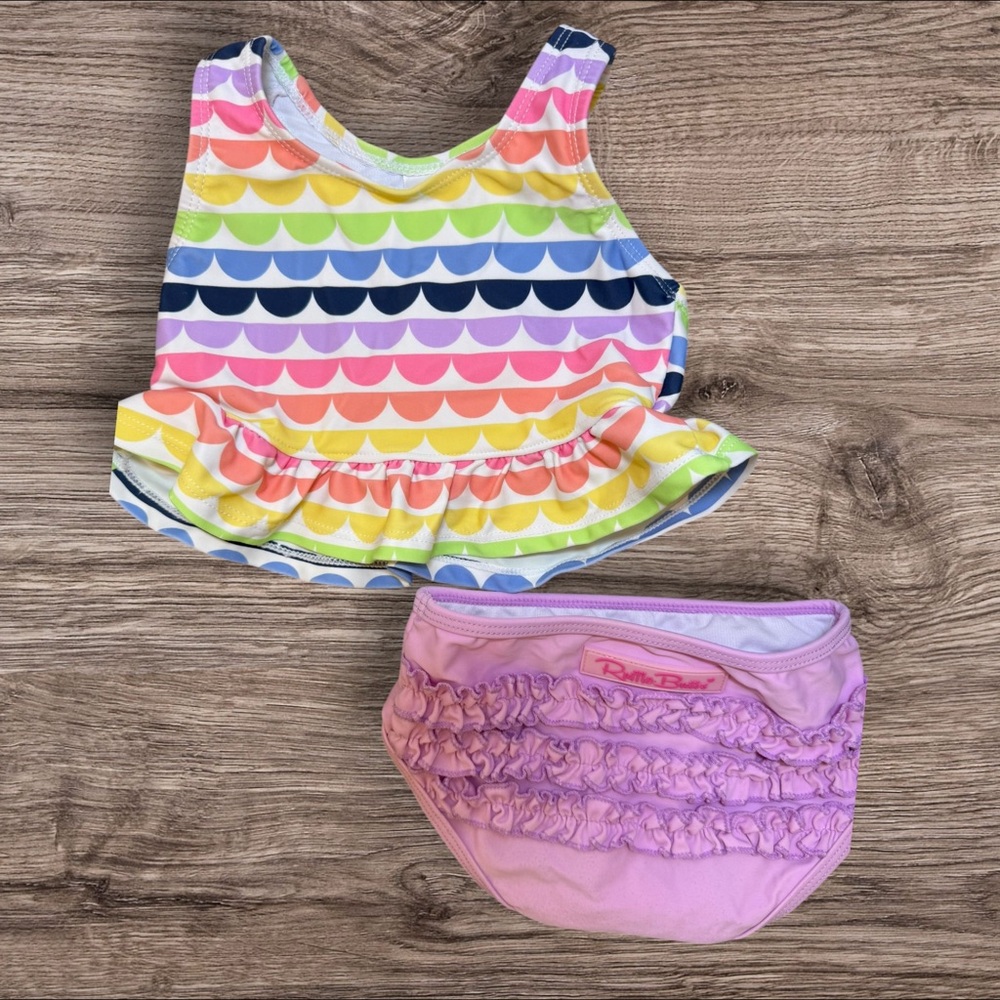 Ruffle Butts Pink Bikini with Vibrant Patterns